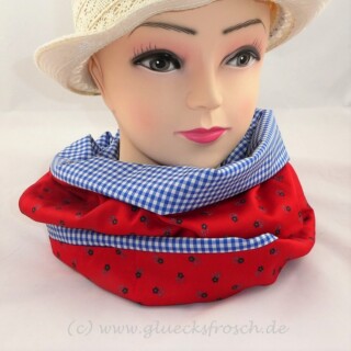 Schlauchschal, rot blaukariert Dirndl