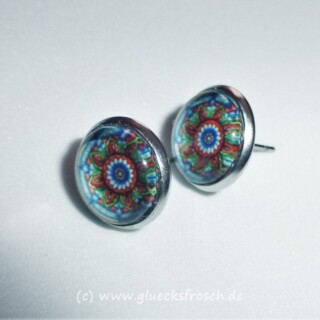 Ohrstecker mit blauen Mandala