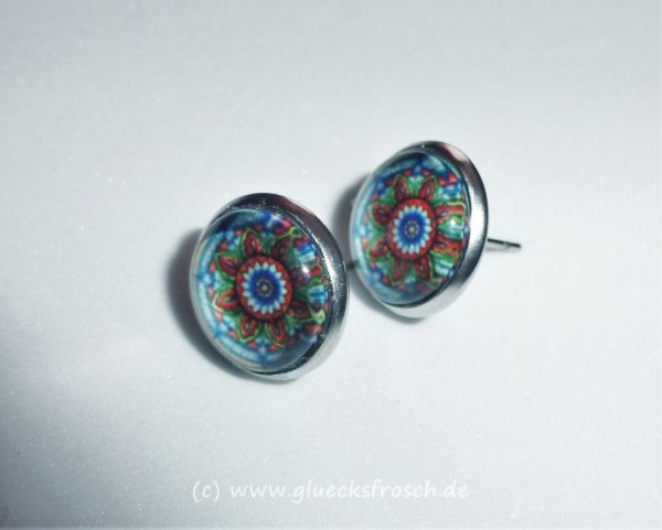 Ohrstecker mit blauen Mandala