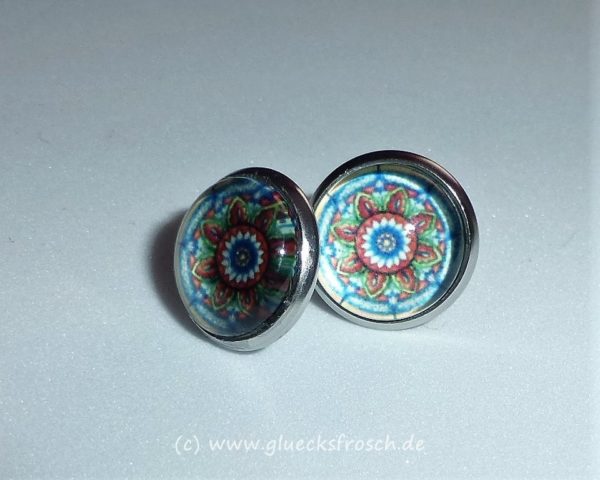 Ohrstecker mit blauen Mandala