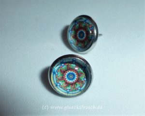 Ohrstecker mit blauen Mandala