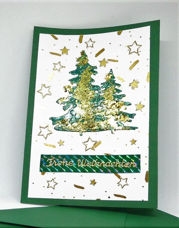 grüne Weihnachtskarte baum 1