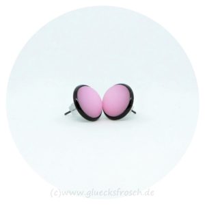 Ohrschmuck, rosa Polaris,schwarze Fassung