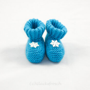 Babyschuhe türkis, mit Scheekristalle, 8 cm Fußsohlenlänge, aus weicher Babywolle