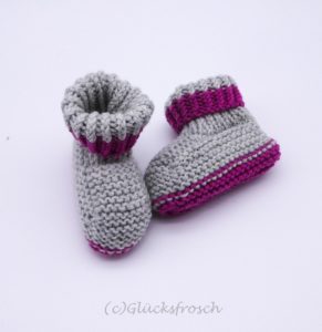 Babyschuhe grau rosa