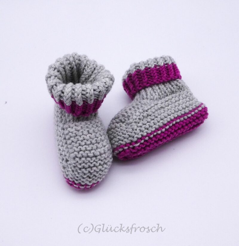 Babyschuhe grau rosa