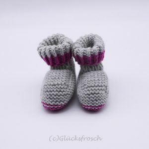 Babyschuhe grau rosa