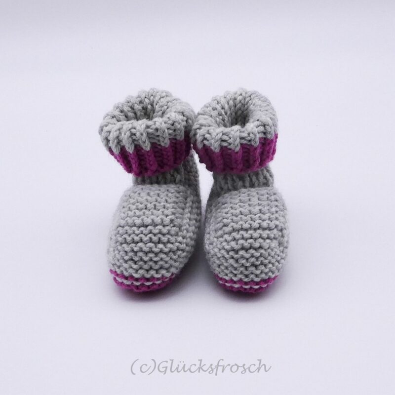 Babyschuhe grau rosa