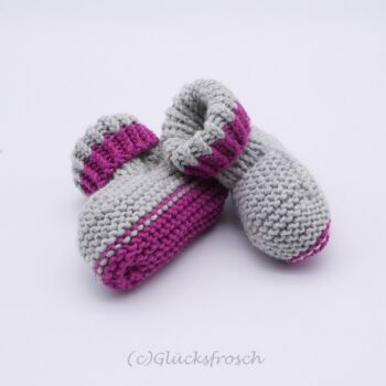 Babyschuhe grau, rosa, Glücksfrosch (3)_edited (c)glücksfrosch Babyschuhe grau, rosa