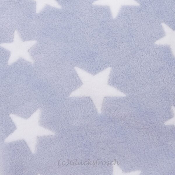 Schlauchschal aus Wellnessfleece in hellblau - helles graublau mit weißen Sternen