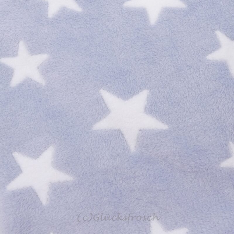 Schlauchschal aus Wellnessfleece in hellblau - helles graublau mit weißen Sternen