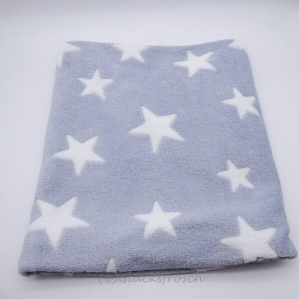 Schlauchschal aus Wellnessfleece in hellblau - helles graublau mit weißen Sternen