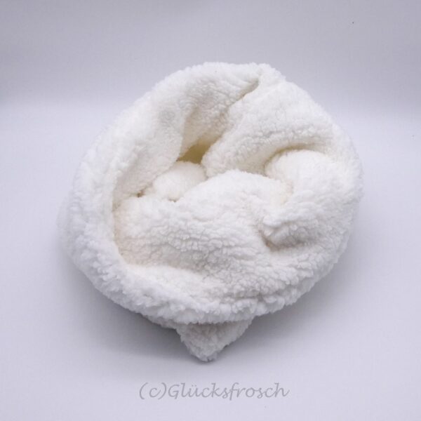 Kinder Kuschelschal, Schlauchschal aus Wellnessfleece in weiß