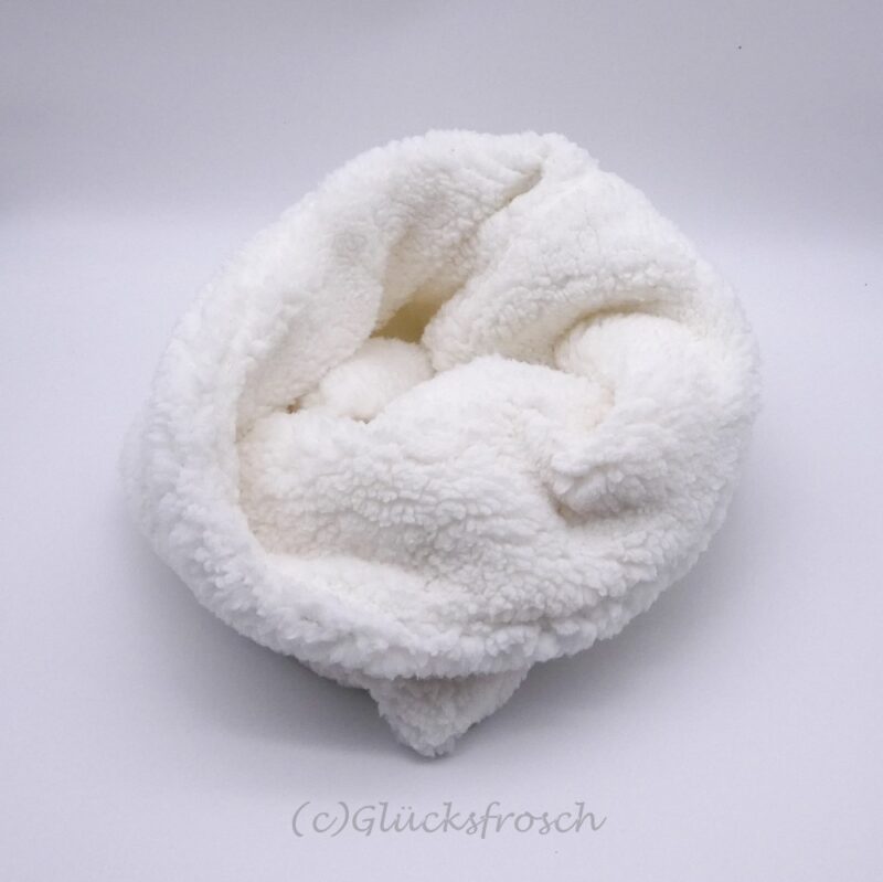 Kinder Kuschelschal, Schlauchschal aus Wellnessfleece in weiß