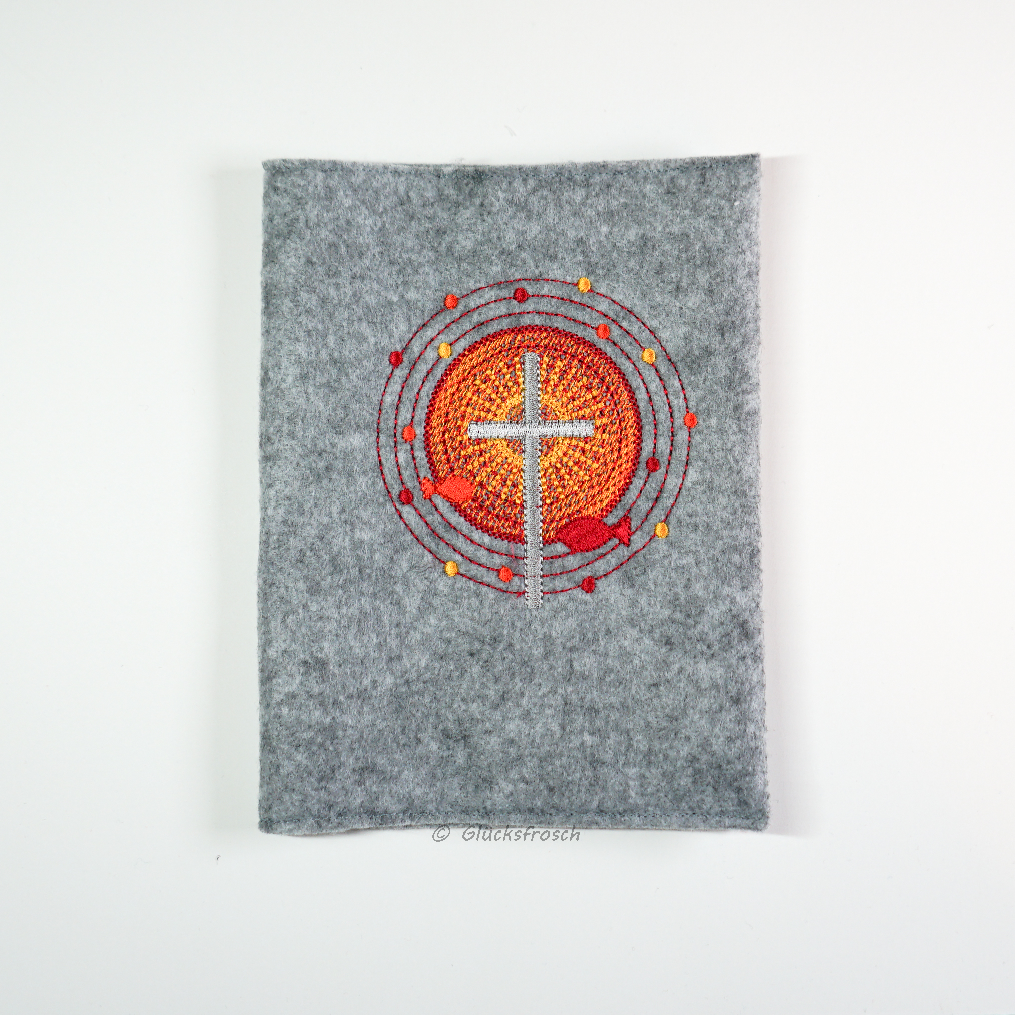 Gotteslobhülle grau rot orange