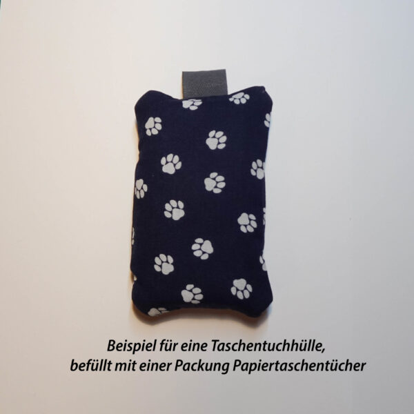 Taschentuchhülle, blau mit Pfoten