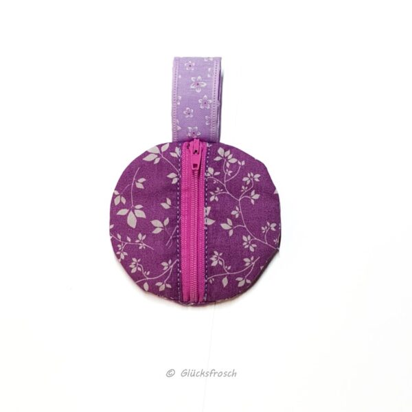 Schnullertasche, lila, geblümt – Bild 2