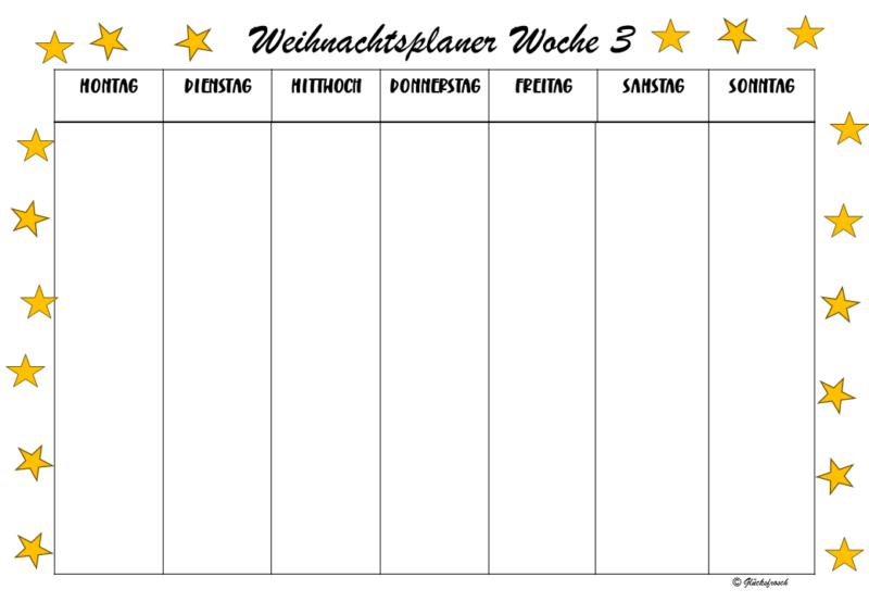 Weihnachtsplaner PDF zum Ausdrucken - 4 Wochen