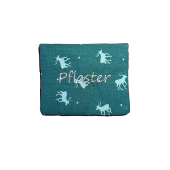 PXL_20250622_161334859 Kleines Täschchen aus verschiedenen Dirndlstoffen, petrolgrün, Hirsche und blau mit Blumen, sowie grau mit Rosen (Kopie) (Kopie)