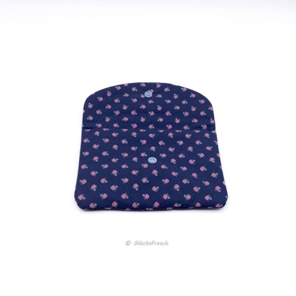 Beautybag, Kosmetiktasche, für Kleinkram, Briefumschlag, aus blauem Dirndlstoff mit Blümchen