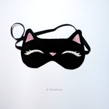 Schlafmaske, Schlafbrille, schlafende Katze