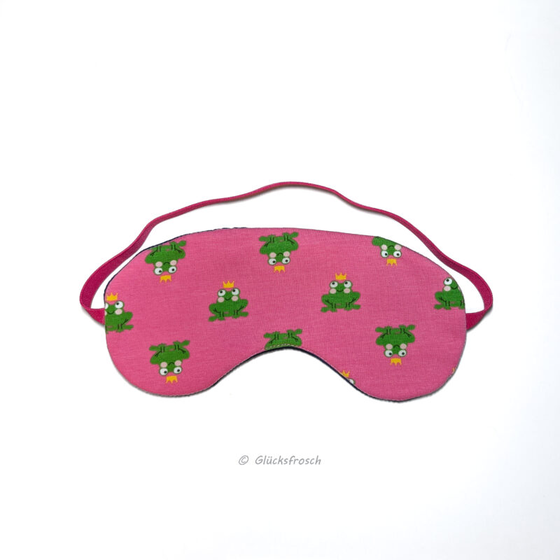 Schlafmaske Frosch mit Krone rosa