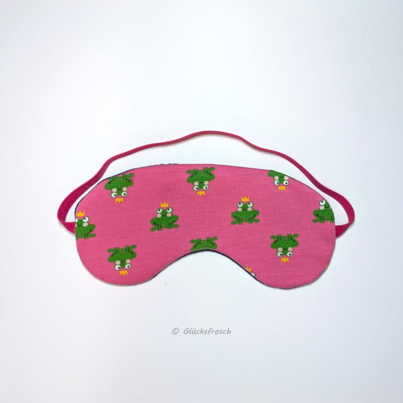 Schlafbrille rosa Frosch mit Krone
